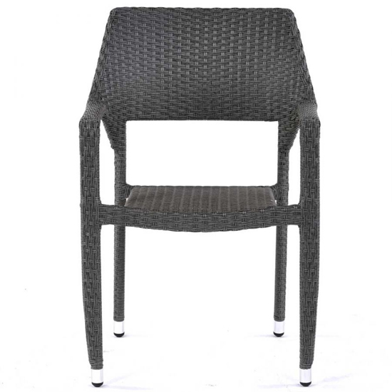 Onyx Grey Outdoor Rattan Armchair In Pair