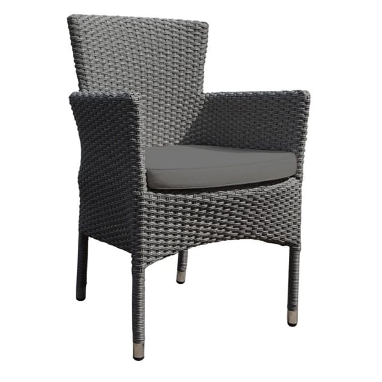 Product photograph of Onyx Outdoor Rattan High Back Armchair In Grey from Furniture in Fashion