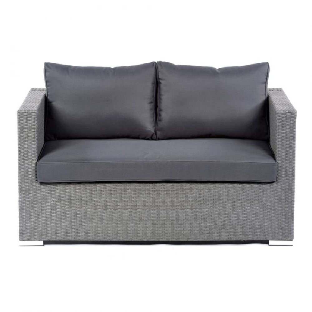 Onyx Rattan Outdoor 2 Seater Sofa In Grey