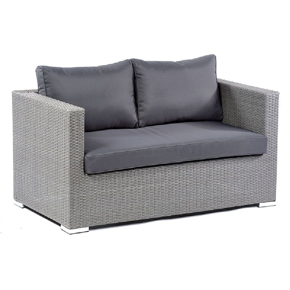 Product photograph of Onyx Rattan Outdoor 2 Seater Sofa In Grey from Furniture in Fashion