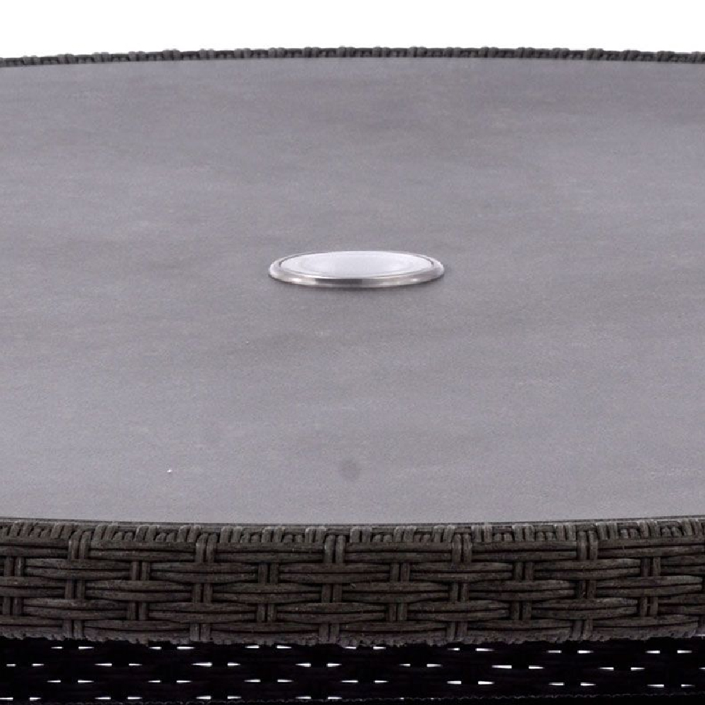 Onyx Rattan Round Dining Table In Ceramic Glass Top