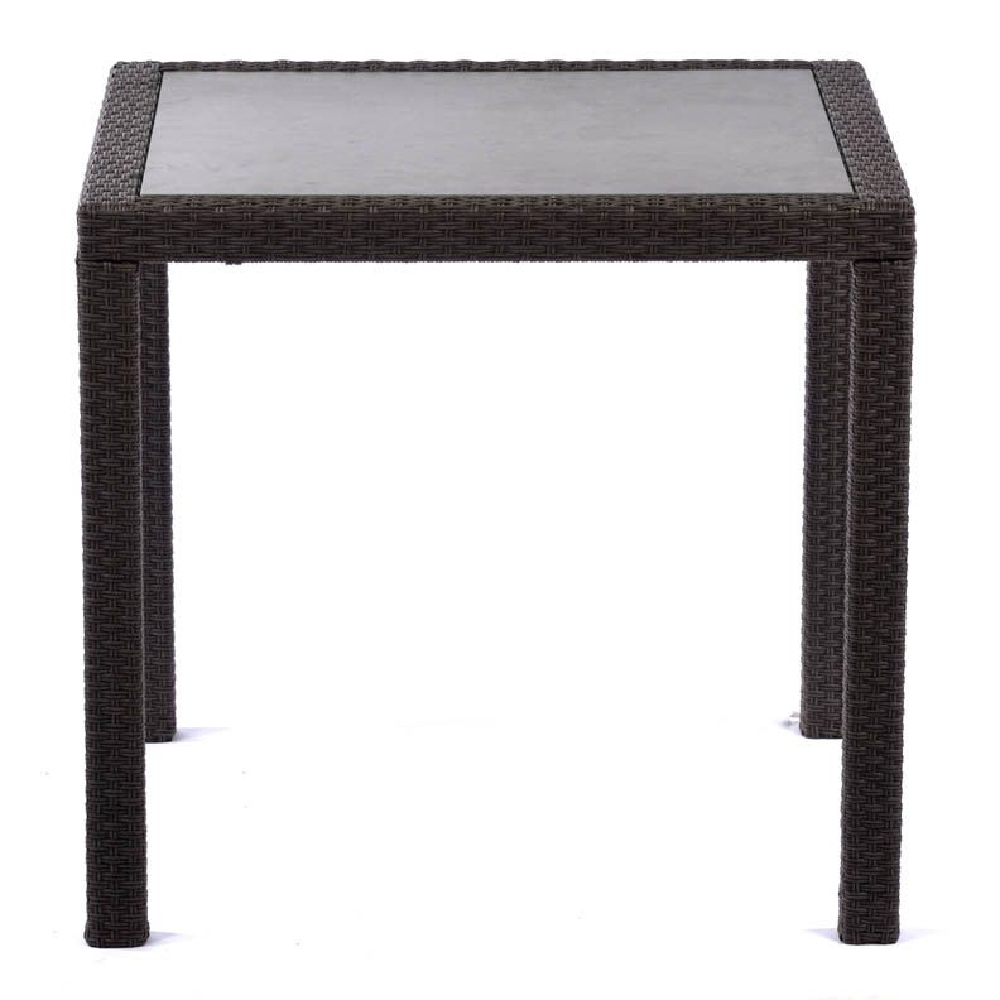 Onyx Rattan Square Dining Table In Ceramic Glass Top