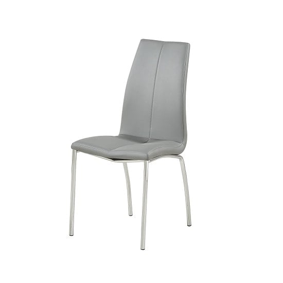 Read more about Opal faux leather dining chair in grey with chrome legs