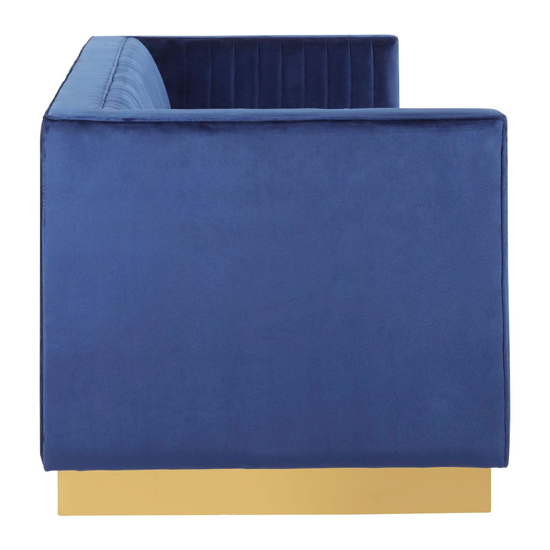 Opals Upholstered 3 Seater Velvet Sofa In Deep Blue