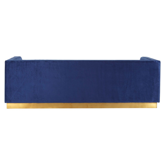 Opals Upholstered 3 Seater Velvet Sofa In Deep Blue
