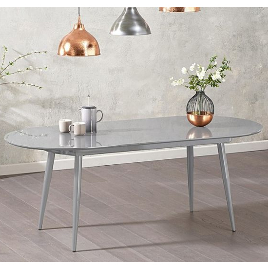Opelsa Oval Extending High Gloss Dining Table In Light Grey_1