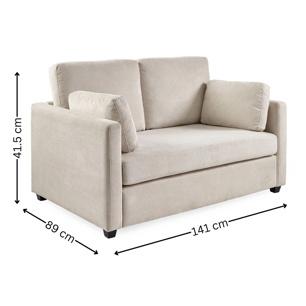 Opelika Fabric 2 Seater Sofa - Beige