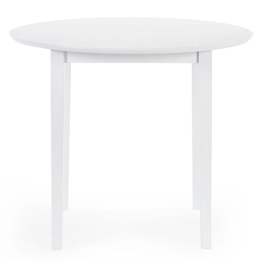 Opelousas Wooden Round Dining Table with 4 Chairs - White