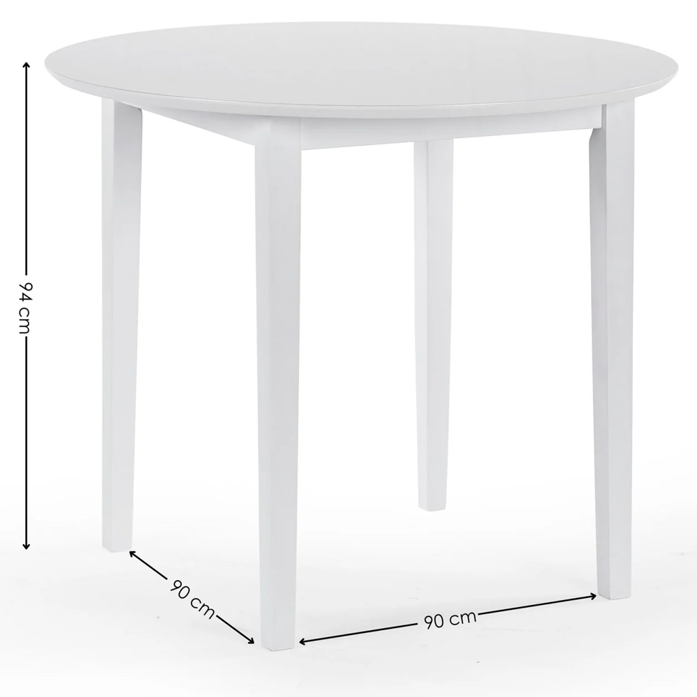 Opelousas Wooden Round Dining Table with 4 Chairs - White
