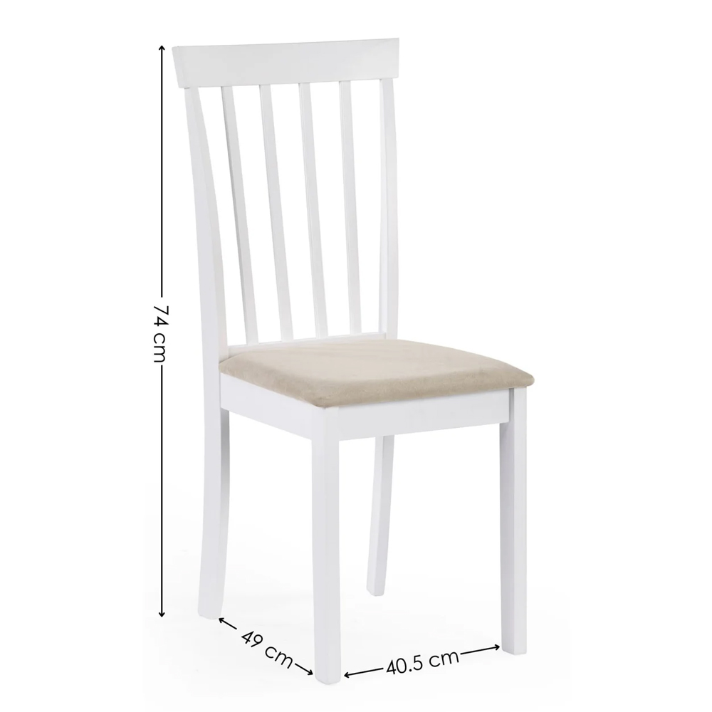 Opelousas Wooden Round Dining Table with 4 Chairs - White