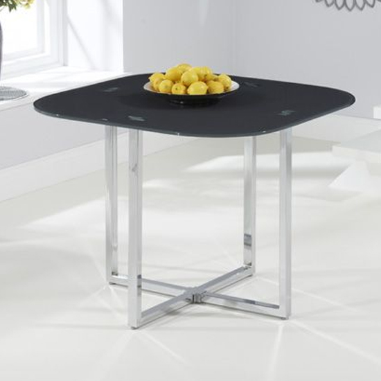 Ordell Grey Glass Dining Table With Chrome Legs | Furniture in Fashion
