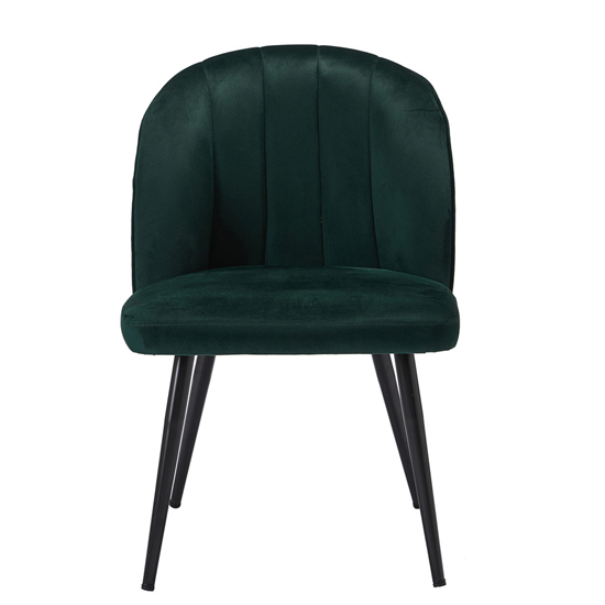 Opie Green Velvet Dining Chairs With Black Legs In Pair_2