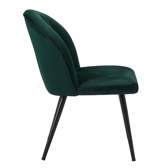 Opie Green Velvet Dining Chairs With Black Legs In Pair_3