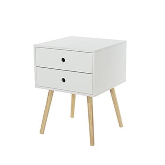 Options Scandia Bedside Cabinet With Wood Legs And 2 Drawers
