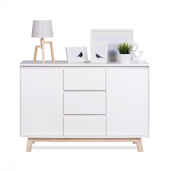 Optra Sideboard In White And Oak Trim With 2 Doors_2