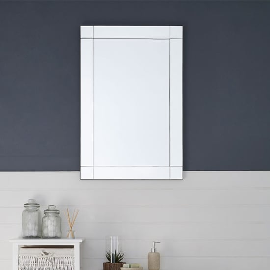 Optre Rectangular Bevelled Edge Wall Mirror In Silver FiF