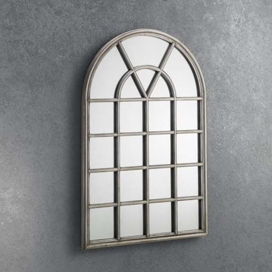 Product photograph of Ofra Window Mirror In Pewter Frame from Furniture in Fashion