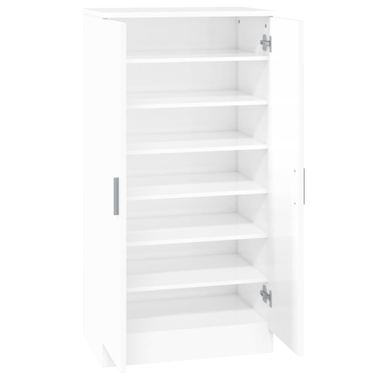 Oraibi High Gloss Shoe Storage Cabinet With 2 Doors In White
