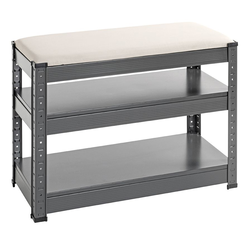Oraibi Metal Shoe Rack In Anthracite And Grey