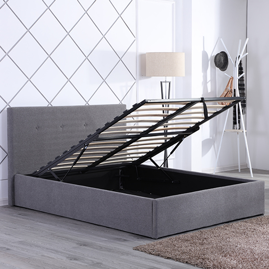Orangeburg Chenille Fabric Storage Small Double Bed In Grey_2