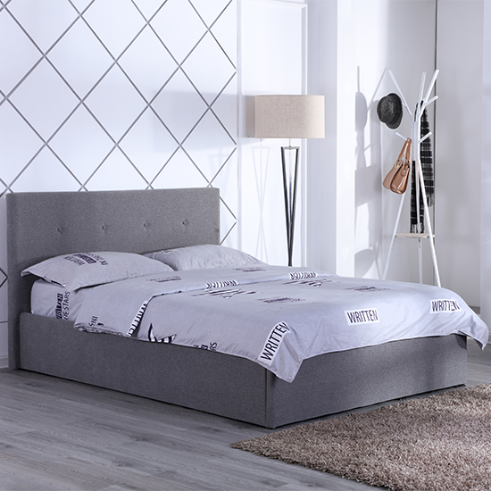 Orangeburg Chenille Fabric Storage Small Double Bed In Grey_1