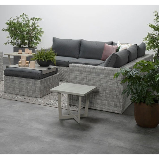 Oravo Corner Sofa With Footstool In Organic Grey_2