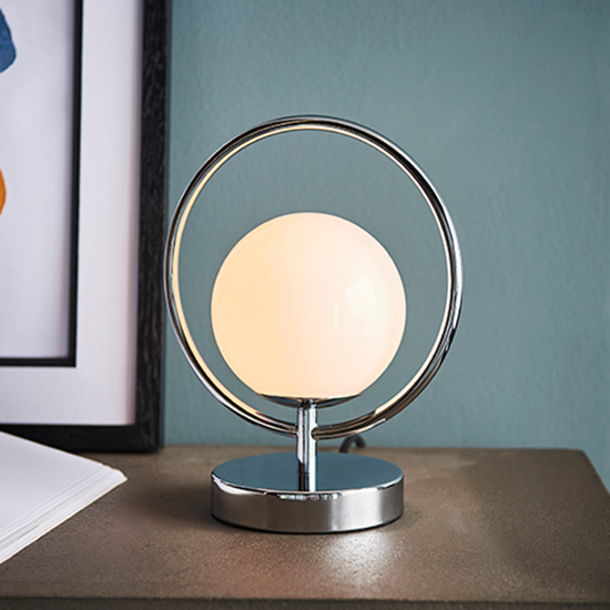 Read more about Orb opal glass shade table lamp in chrome