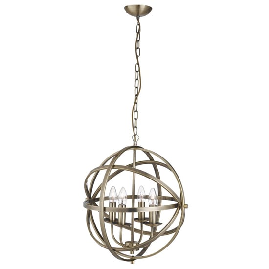 Read more about Orbit 4 lights ceiling pendant light in antique brass
