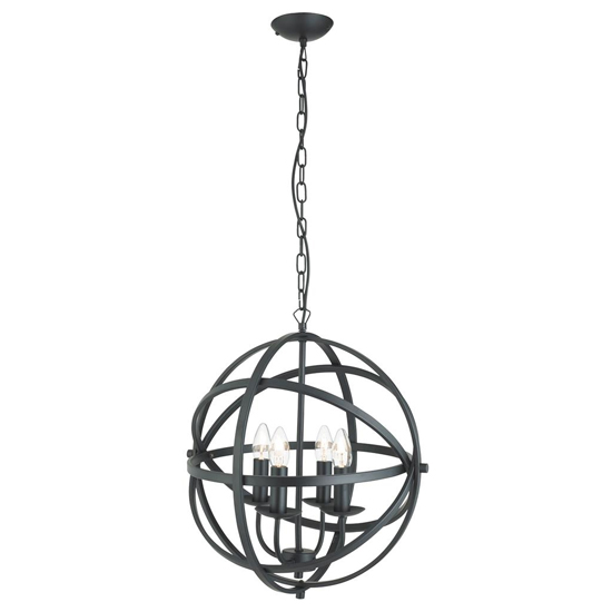 Photo of Orbit 4 lights ceiling pendant light in matt black