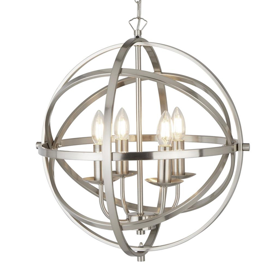 Photo of Orbit 4 lights ceiling pendant light in satin silver