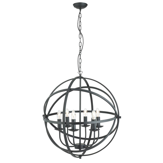 Photo of Orbit 6 lights ceiling pendant light in matt black