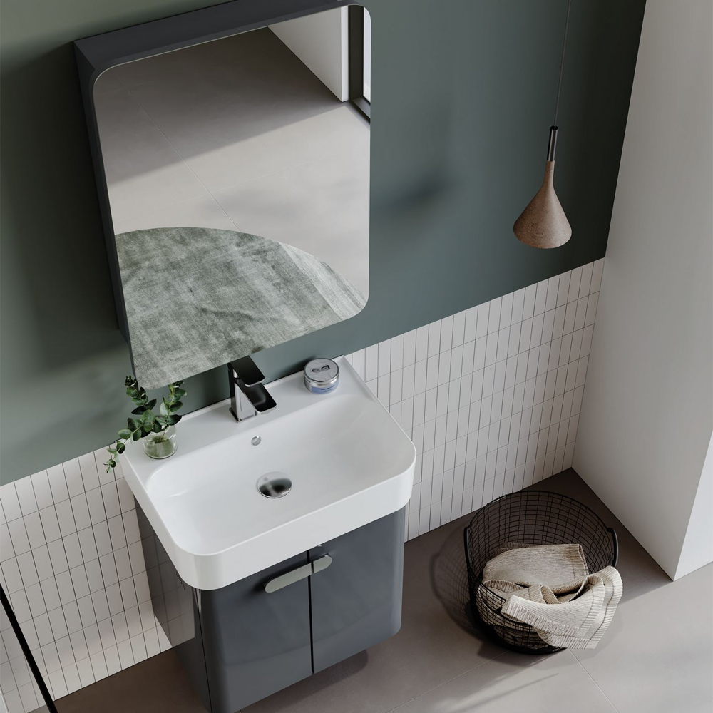 Orbit Wooden Wall Mounted Bathroom Furniture Set in Anthracite
