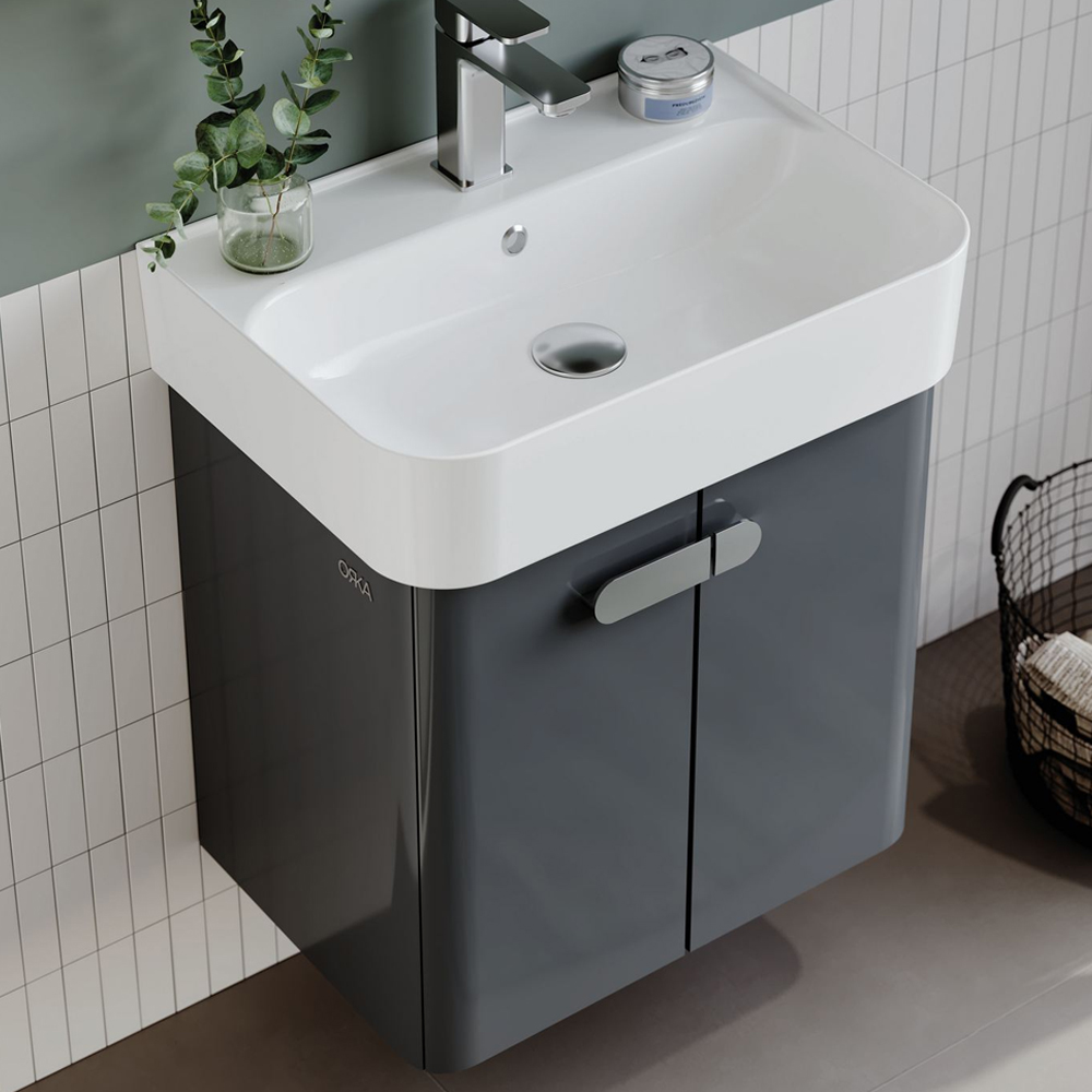 Orbit Wooden Wall Mounted Bathroom Furniture Set in Anthracite