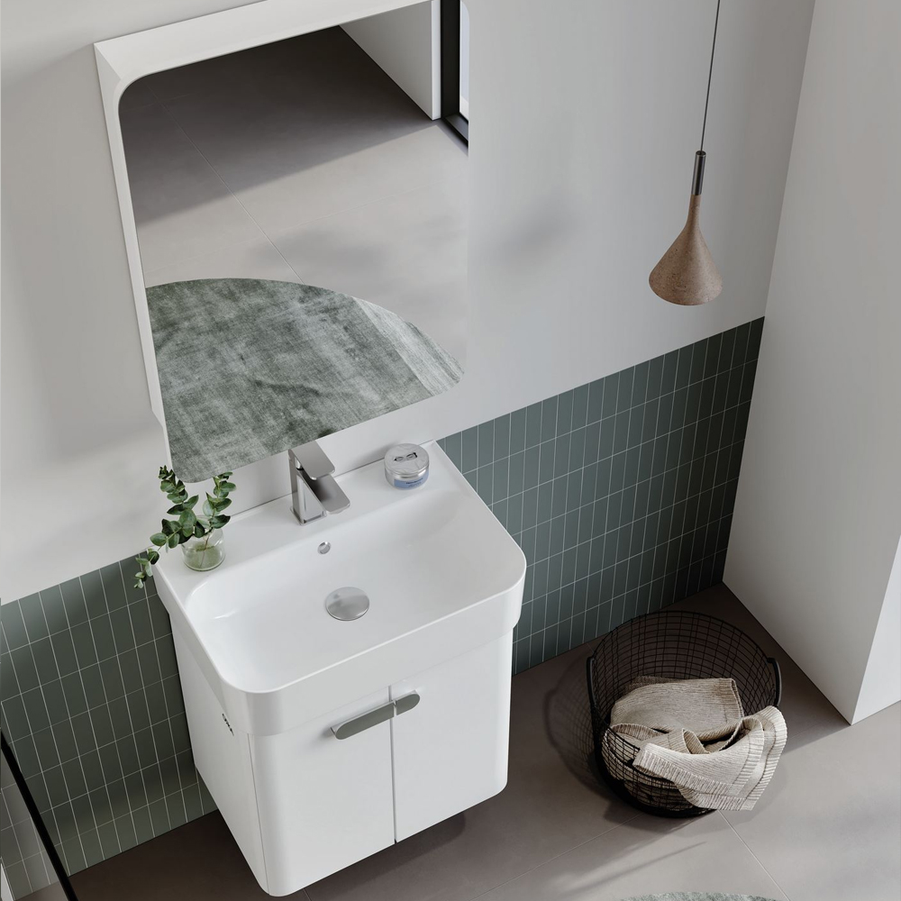 Orbit Wooden Wall Mounted Bathroom Furniture Set in White