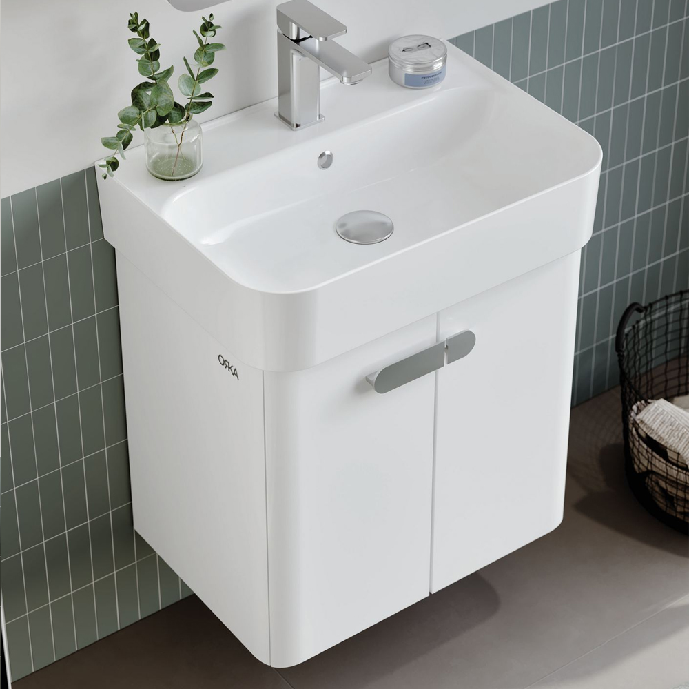 Orbit Wooden Wall Mounted Bathroom Furniture Set in White