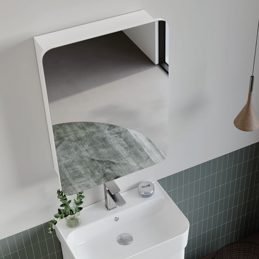 Orbit Wooden Wall Mounted Bathroom Mirror Cabinet in White