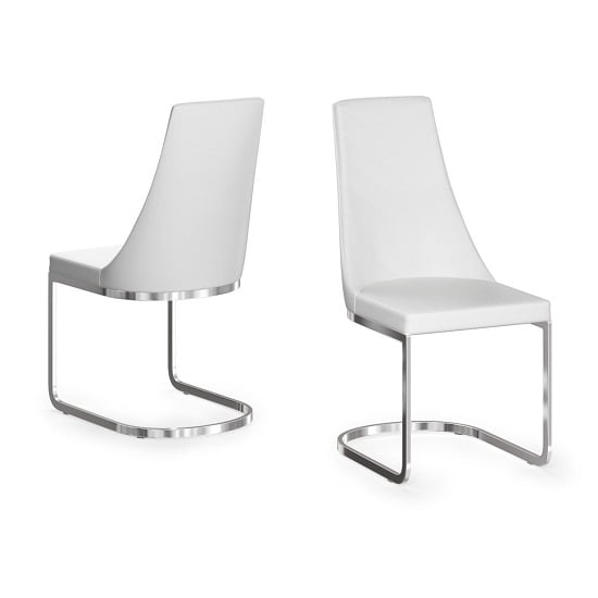 Read more about Markyate faux leather dining chair in white in a pair