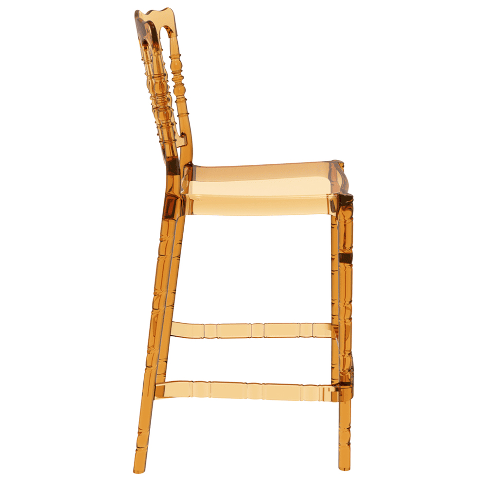 Oregon Amber Transparent Polycarbonate Bistro Chairs In Pair