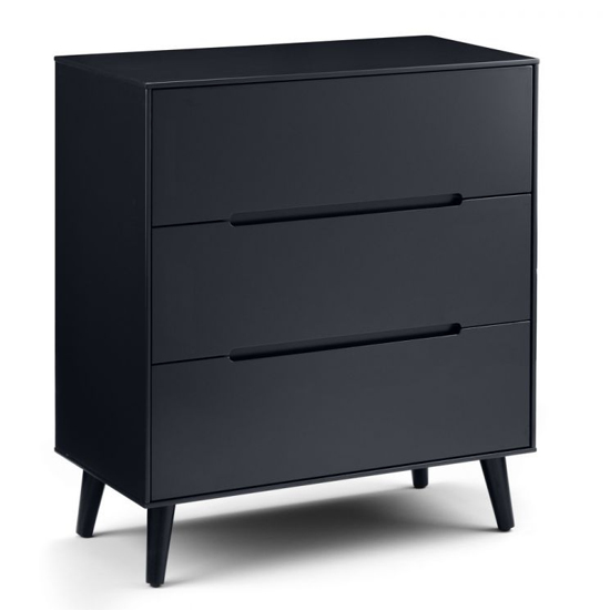 Photo of Abrina wooden chest of 3 drawers in anthracite