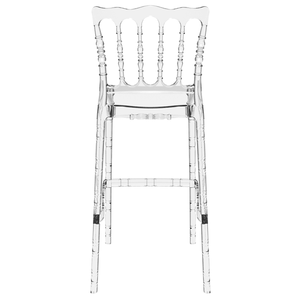 Oregon Clear Transparent Polycarbonate Bar Stools In Pair