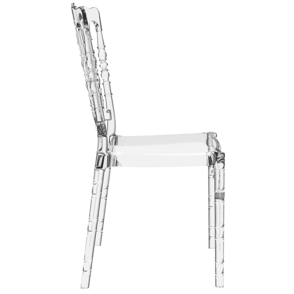 Oregon Clear Transparent Polycarbonate Side Chairs In Pair