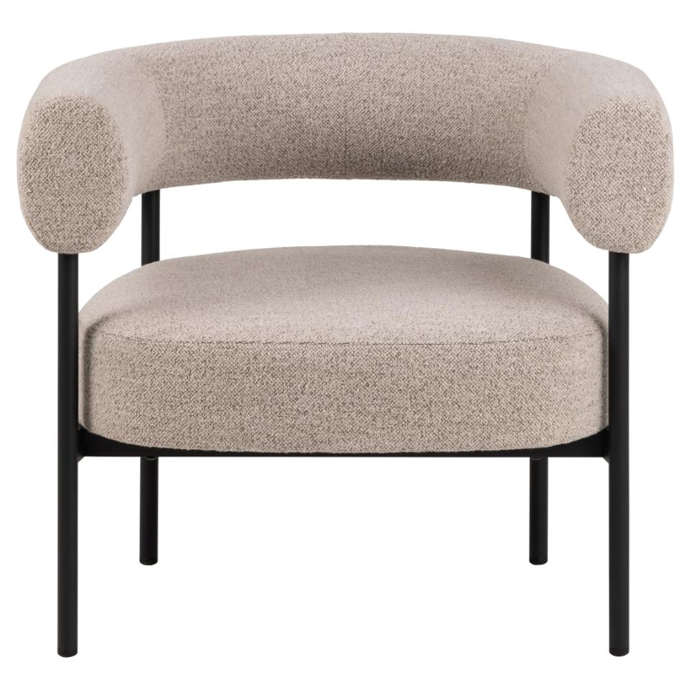 Oregon Fabric Lounge Chair With Black Frame In Beige