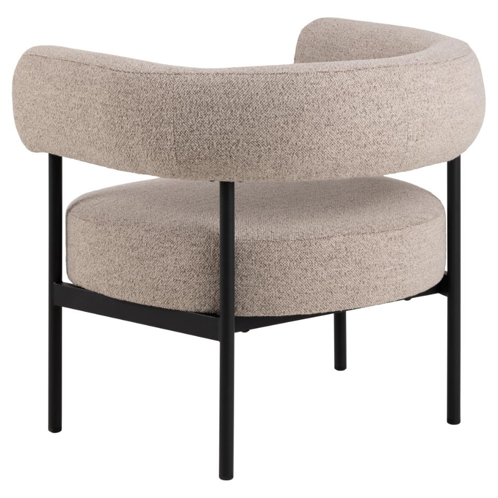 Oregon Fabric Lounge Chair With Black Frame In Beige