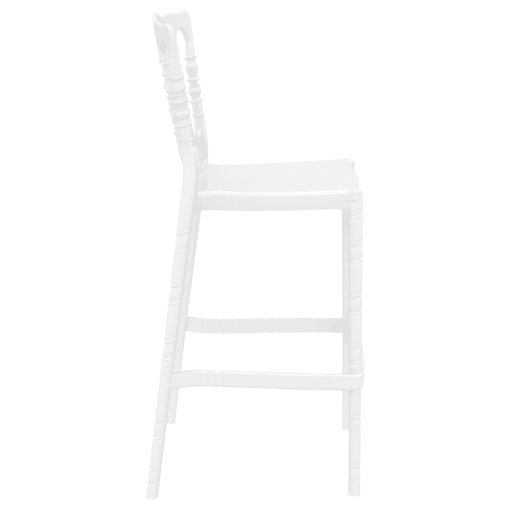 Oregon Glossy White Polycarbonate Bar Stools In Pair