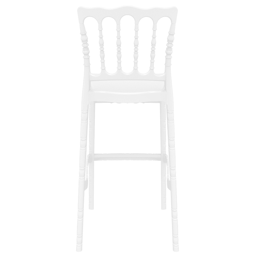 Oregon Glossy White Polycarbonate Bar Stools In Pair