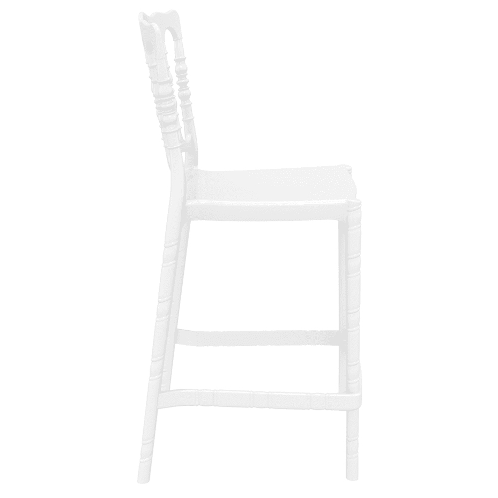 Oregon Glossy White Polycarbonate Bistro Chairs In Pair