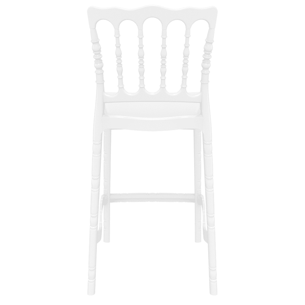 Oregon Glossy White Polycarbonate Bistro Chairs In Pair