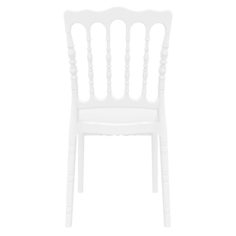 Oregon Glossy White Polycarbonate Side Chairs In Pair