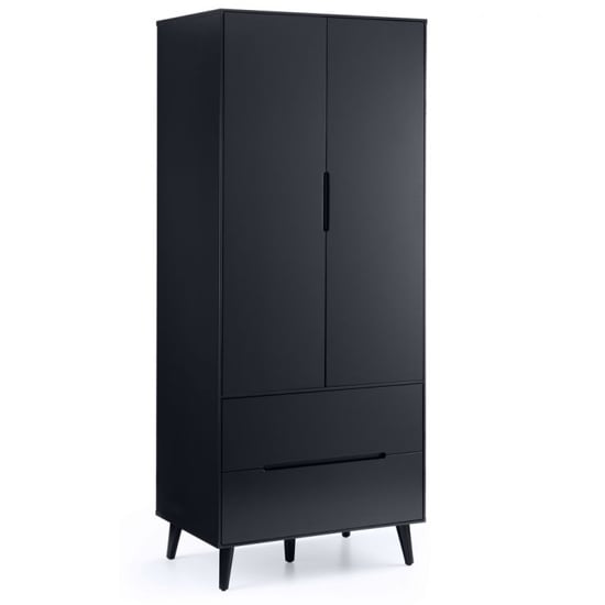 Read more about Abrina wooden wardrobe with 2 doors and 2 drawers in anthracite