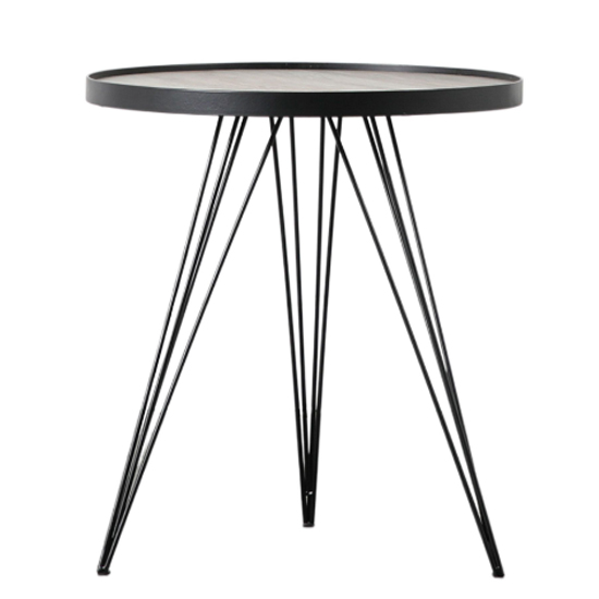 Oregon Wooden Side Table In Natural With Black Metal Frame Furniture